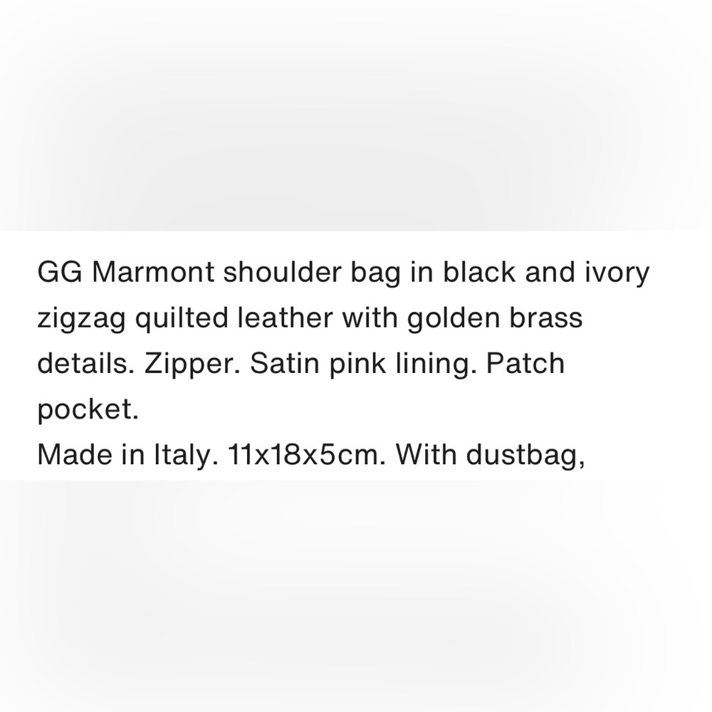 GUCCI GG Marmont Camera Crossbody Bag in Two Tone Black/White Chevron - Picture 10 of 15